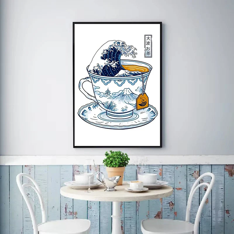 Affiche Japonaise Tasse de Café Motif Yama Fuji - Image 3