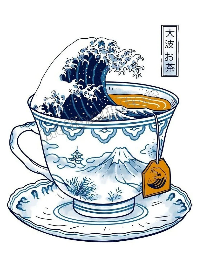 Affiche Japonaise Tasse de Café Motif Yama Fuji - Image 4
