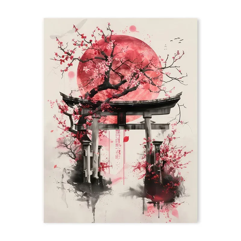 Affiche Japonaise Torii Sakura