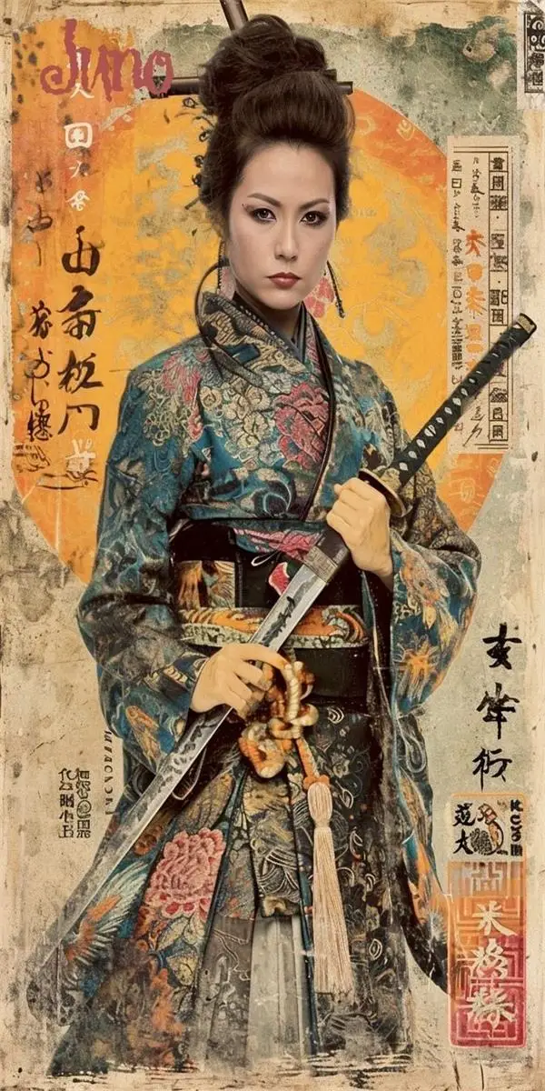 Affiche Japonaise Vintage Guerrier Samourai - Image 4