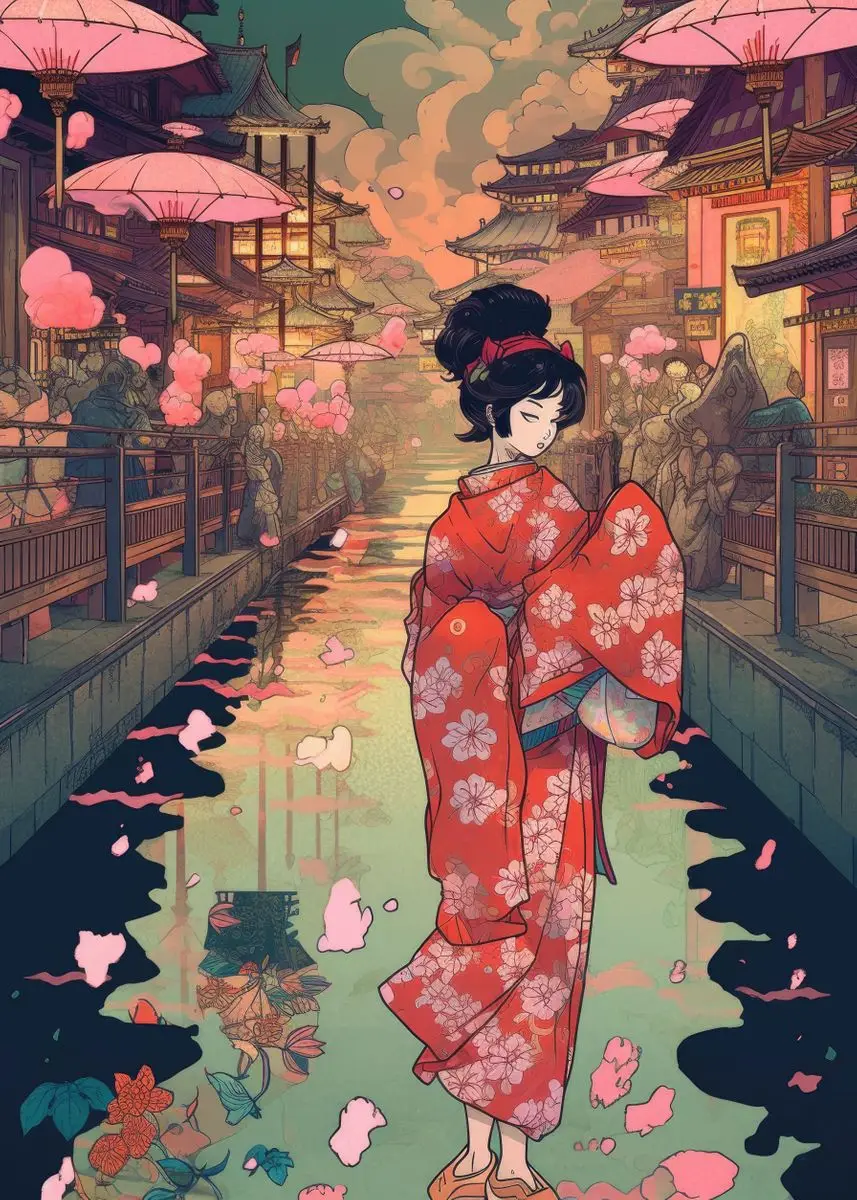 Affiche Murale Japonaise Belles Femmes - Image 2