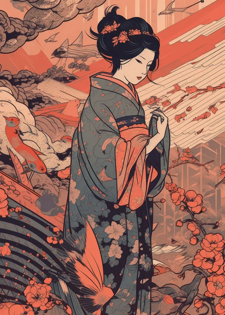 Affiche Murale Japonaise Belles Femmes - Image 4