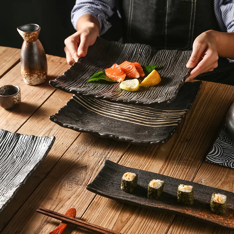 Assiette Japonaise Carrée Moderne - Image 2