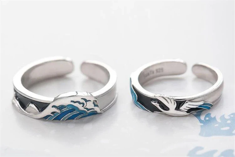 Bague couple style japonais - Image 2
