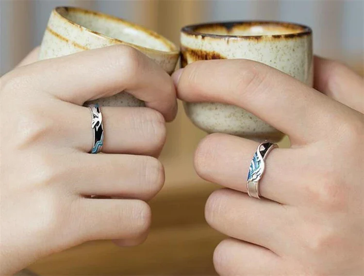 Bague couple style japonais - Image 3