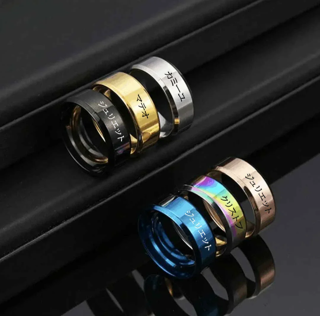 Bague Japonais personnalisée en acier - Image 11