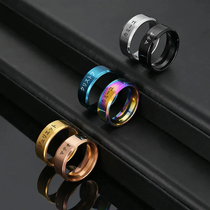 Bague Japonais personnalisée en acier - Image 12