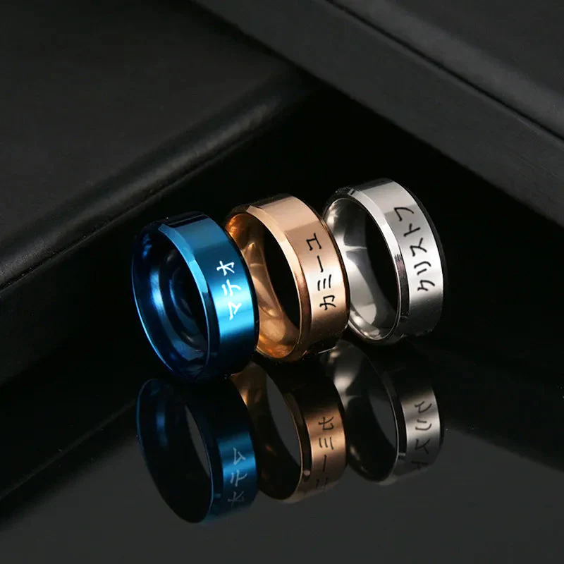 Bague Japonais personnalisée en acier - Image 23