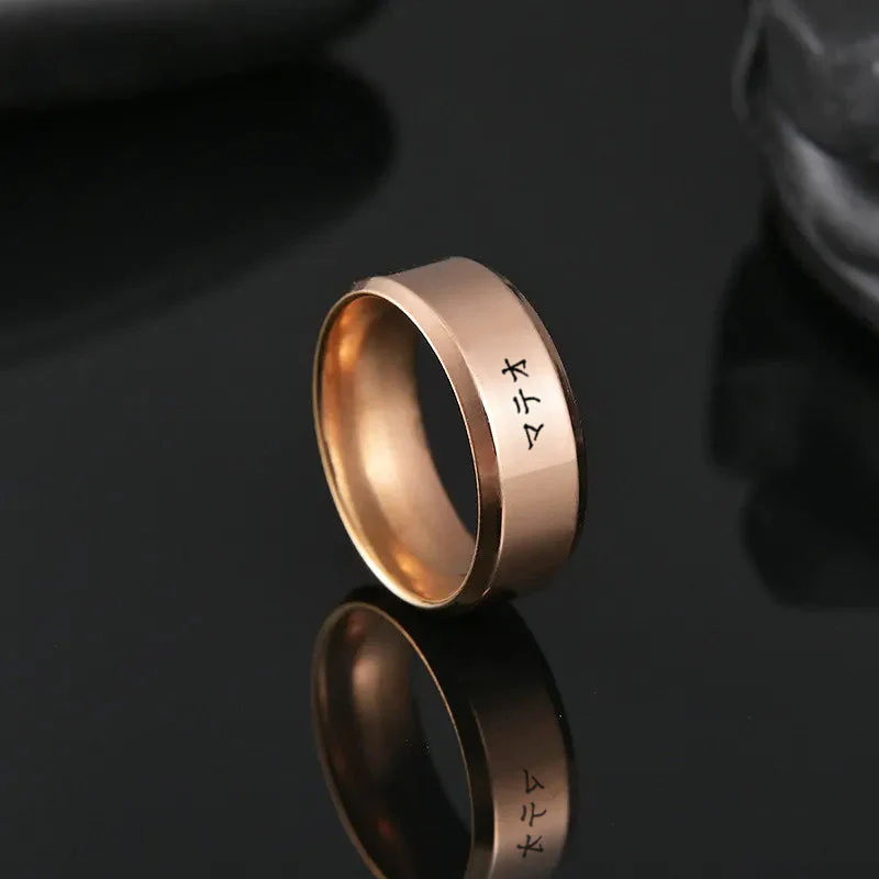 Bague Japonais personnalisée en acier - Image 28