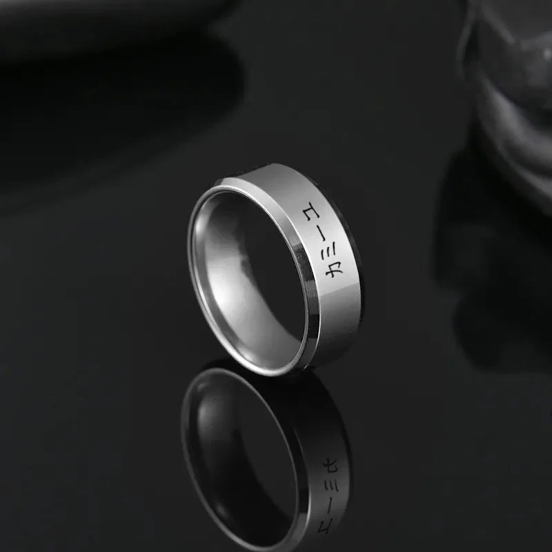 Bague Japonais personnalisée en acier - Image 6