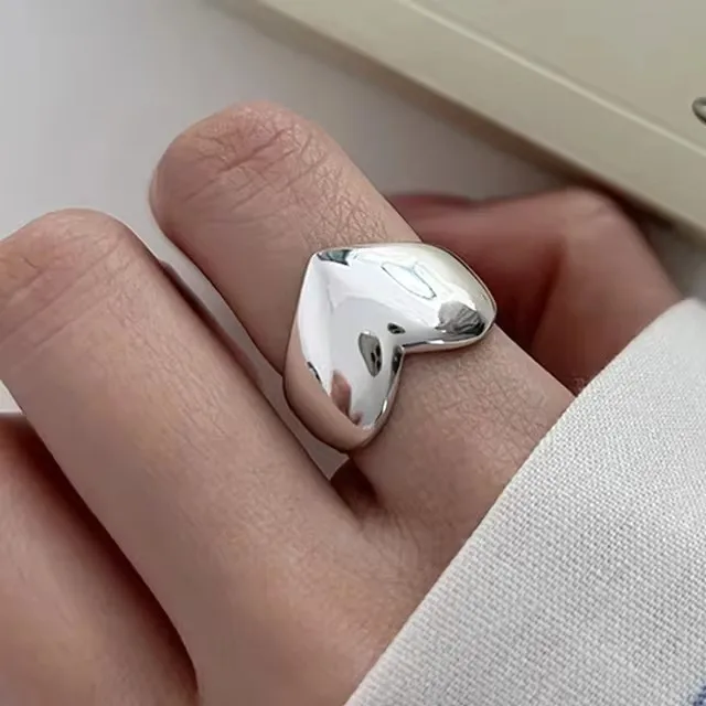 Bague Japonaise Cœur Originale en Argent - Image 3