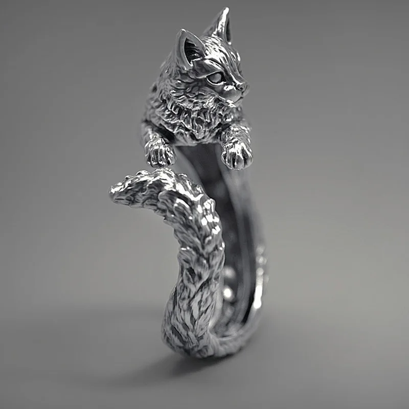 Bague Vintage Chat en Alliage Foncé - Image 3