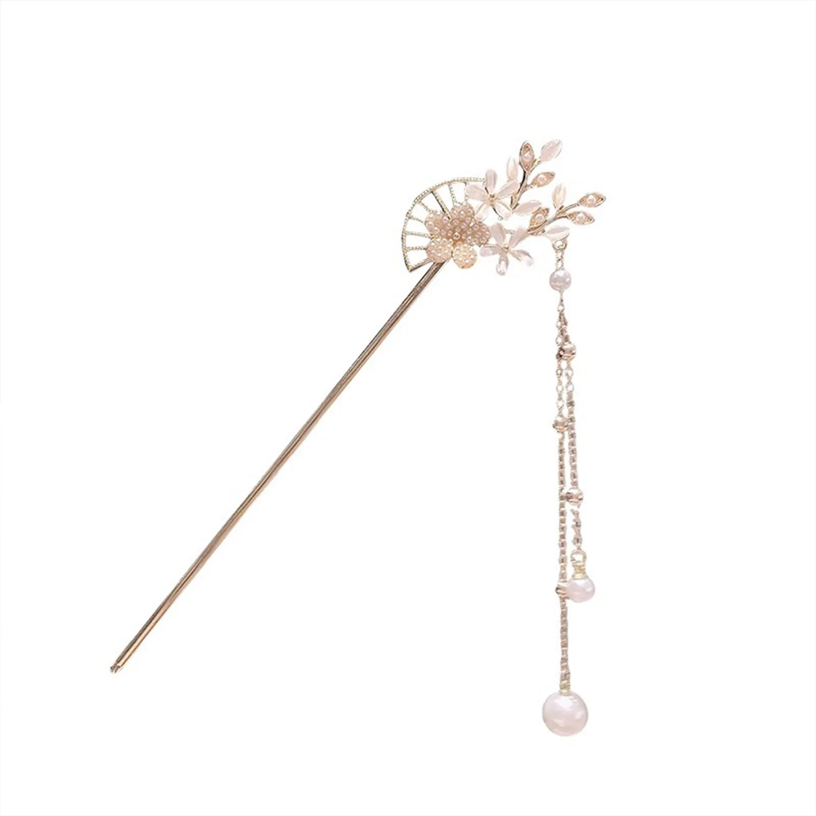 Baguette à cheveux Fleur de pêche Plaquées Or - Image 4
