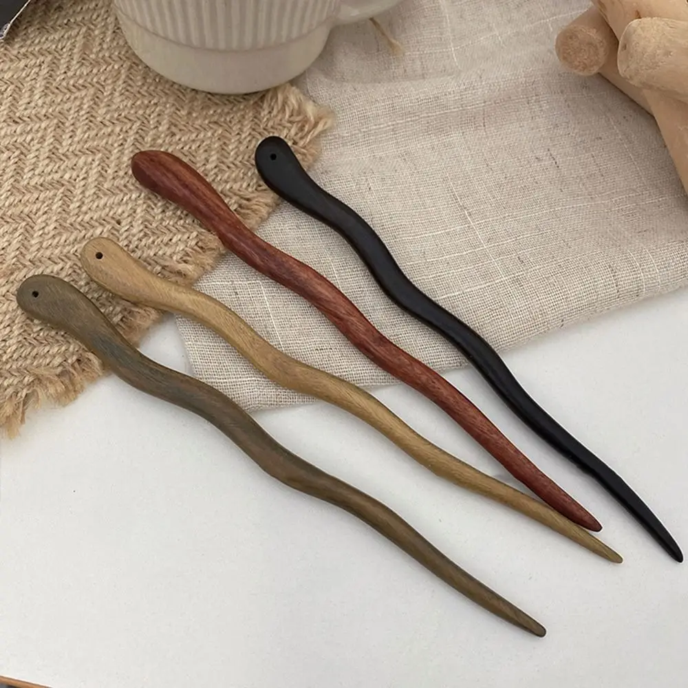 Bâton à cheveux japonais en bois vintage - Image 3