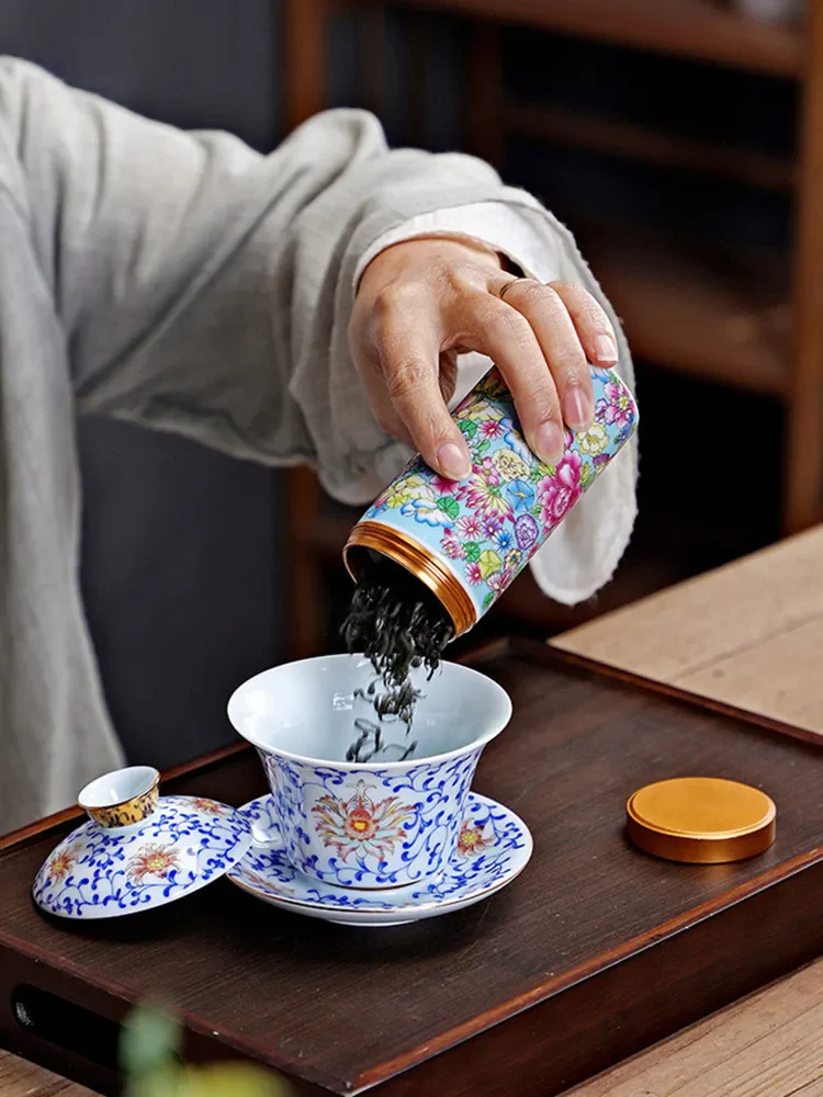 Boîte à Thé Japonaise à Motifs Fleuris - Image 4