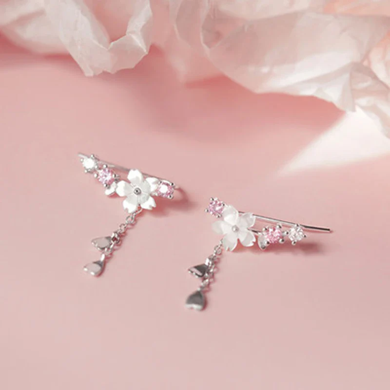 Boucle d'oreille japonaise Fleur de cerisier - Image 4
