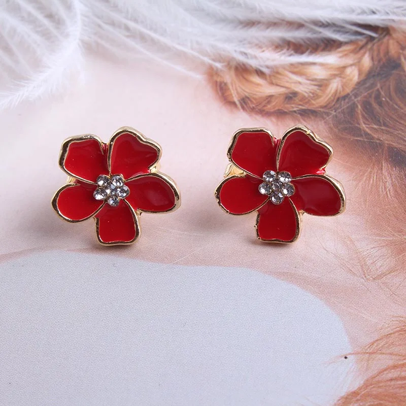 Boucle d'Oreille Japonaise fleur sans piercing - Image 6