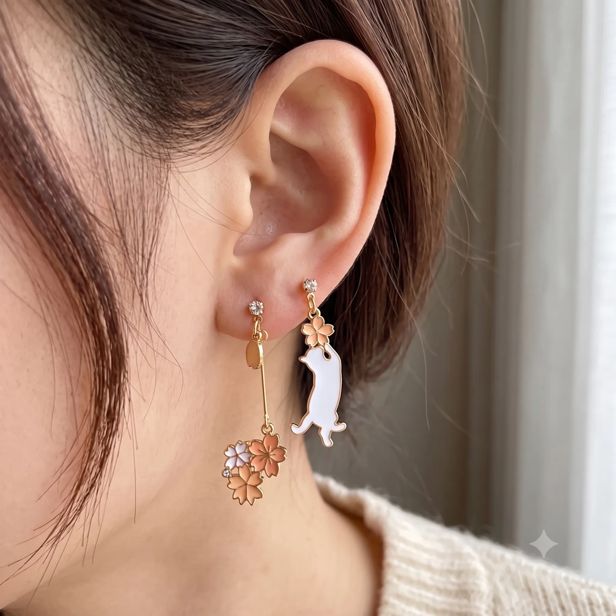 Boucle d'Oreilles Chaton Sakura - Image 3