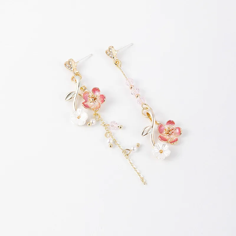 Boucle d'Oreilles Pendante Fleur de Cerisier - Image 3