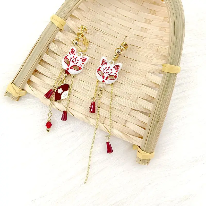 Boucles d'oreilles japonais Masque de Renard - Image 14