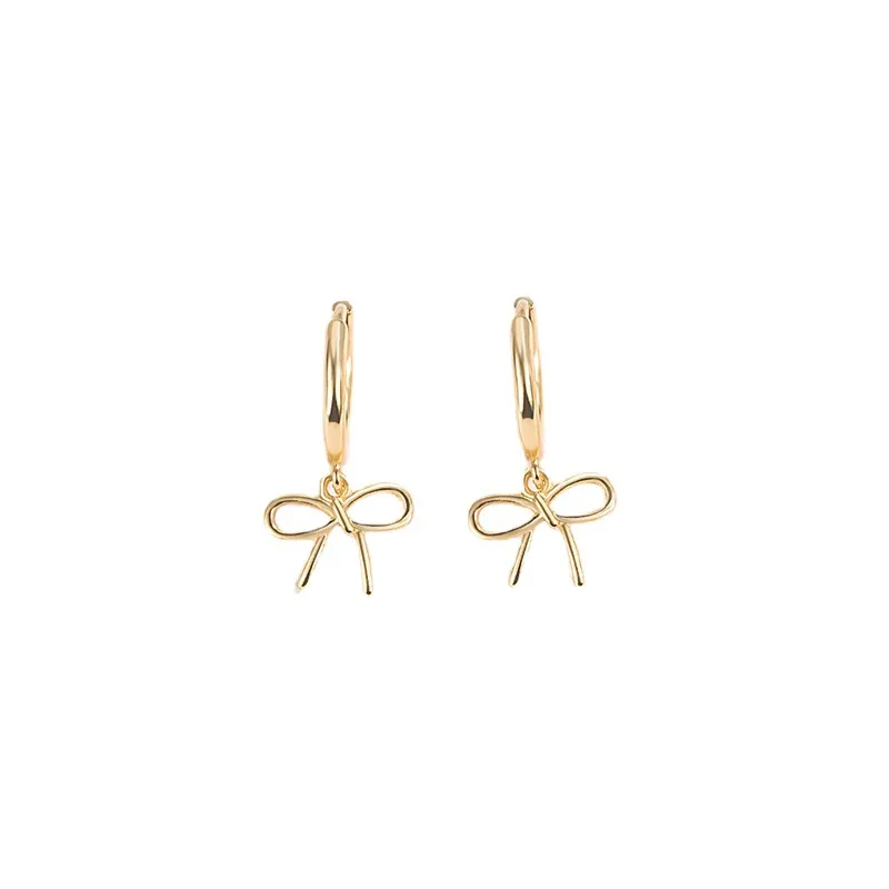 Boucles d'oreilles japonaise nœud doré - Image 4