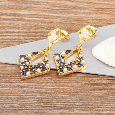 Boucles d'Oreilles Japonaises Perles de Zircon - Image 6