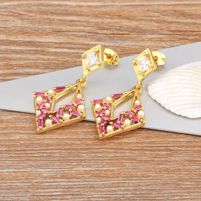 Boucles d'Oreilles Japonaises Perles de Zircon - Image 9