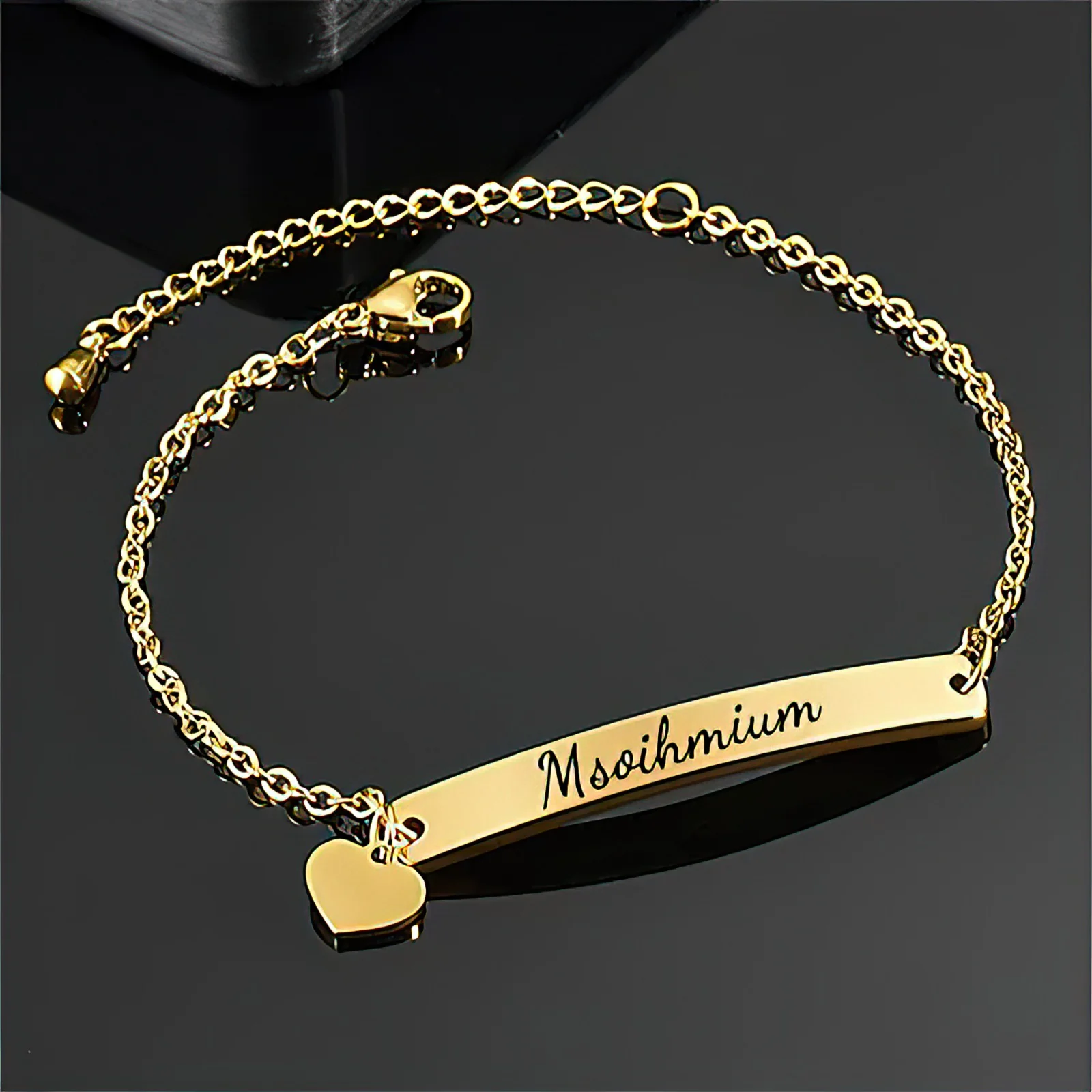 Bracelet Japonais Fin Personnalisé Coeur