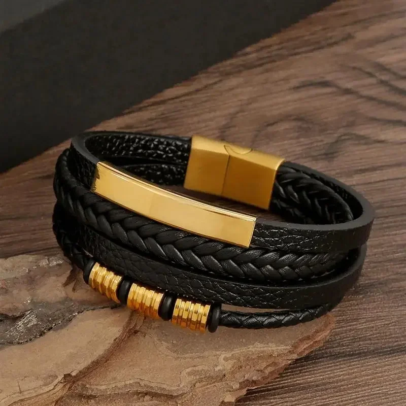 Bracelet Japonais multicouche en cuir - Image 2