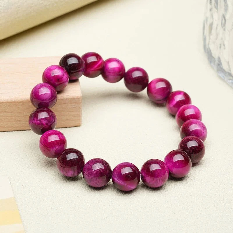 Bracelet Japonais œil de tigre rose - Image 3