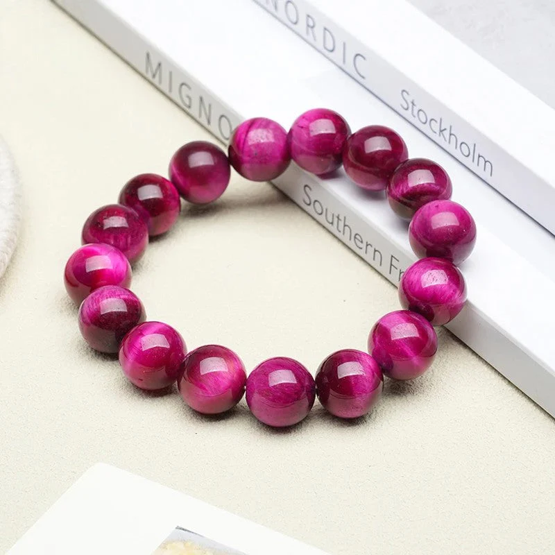 Bracelet Japonais œil de tigre rose - Image 4