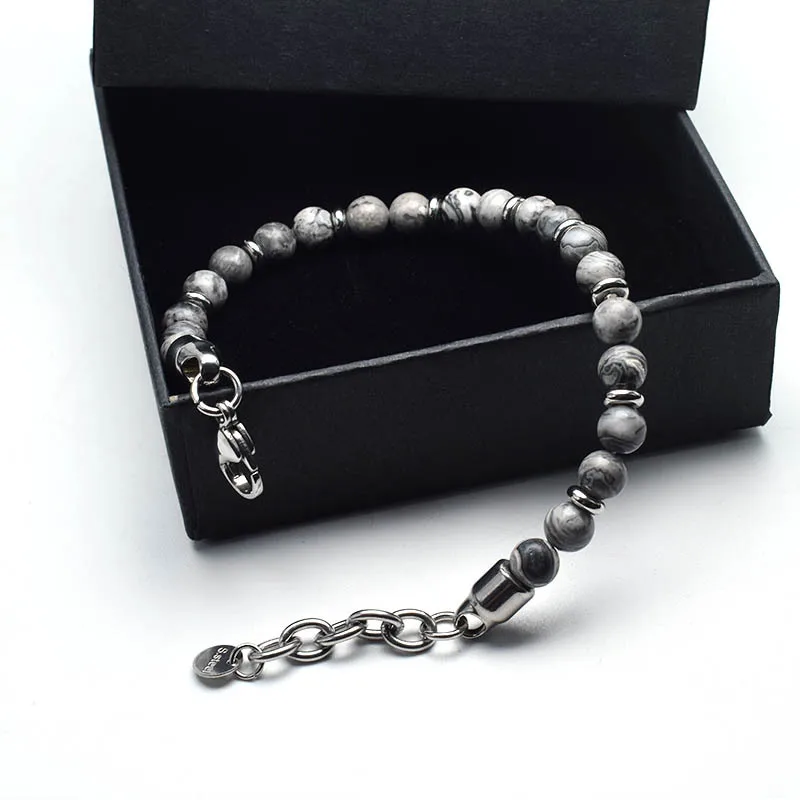 Bracelet Japonais perlé de pierre naturelle - Image 6