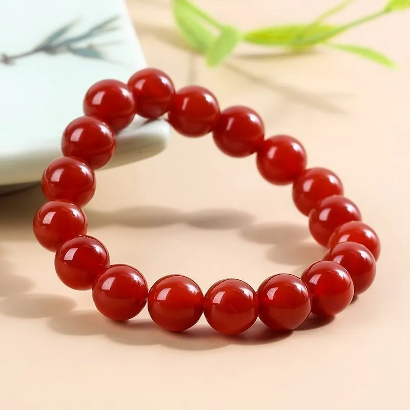 Bracelet japonais perles cornaline rouge - Image 2