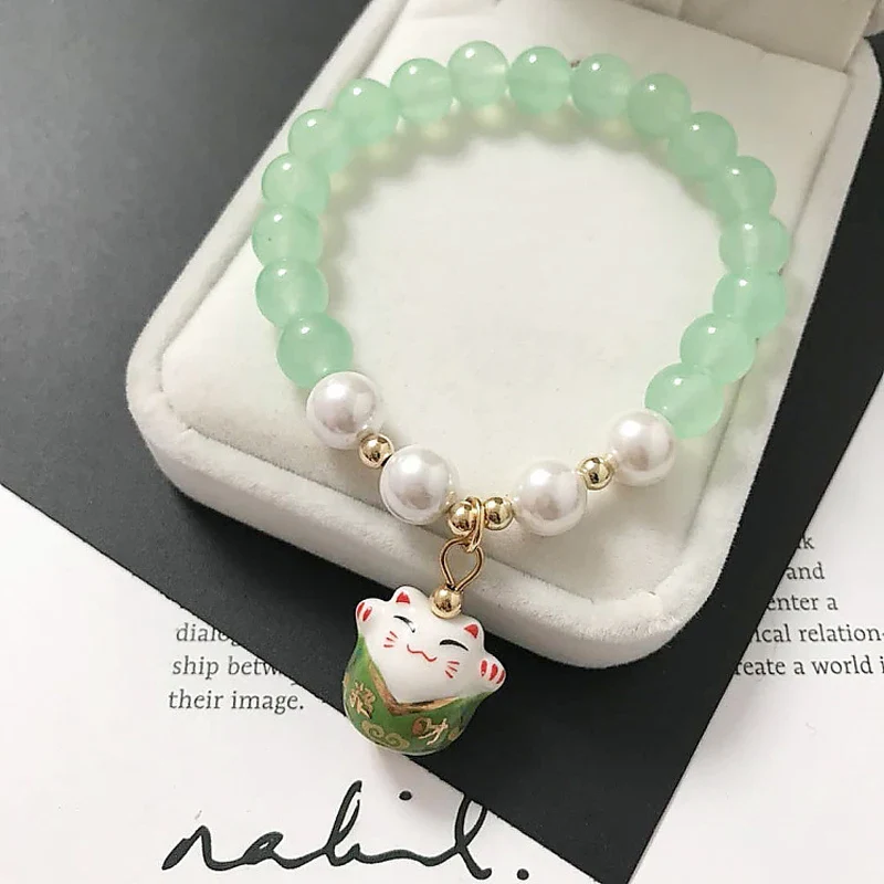 Bracelet Japonais Perles de Pierre - Image 2
