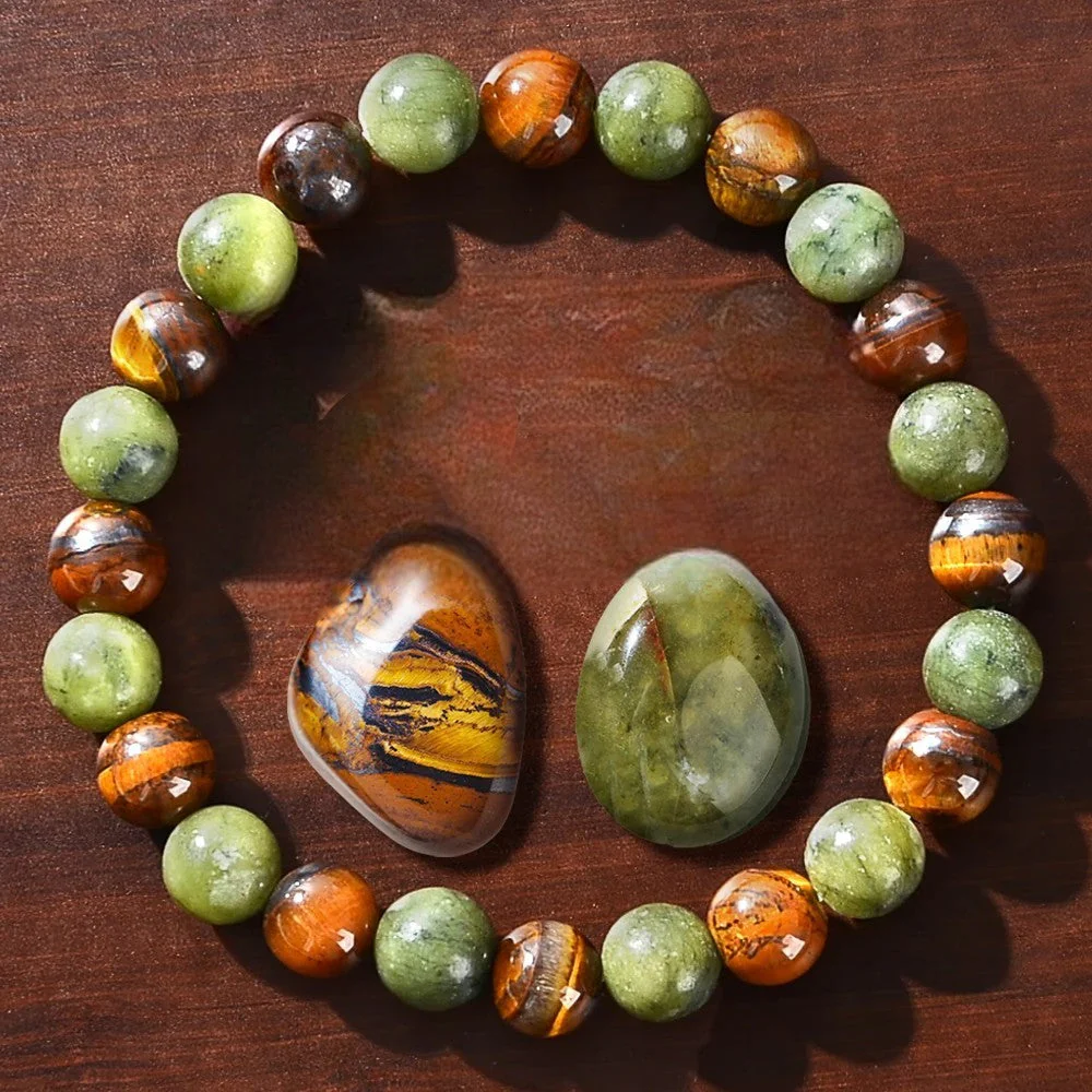 Bracelet Japonais perles d'opale vertes - Image 5