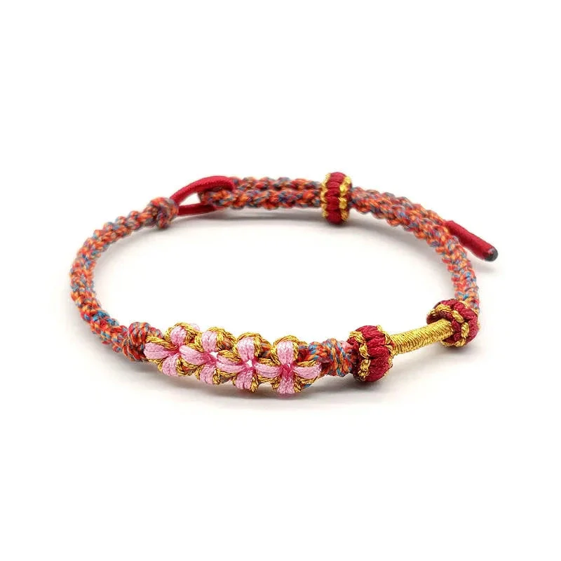 Bracelet Japonais tressé Fleur de pêche - Image 10