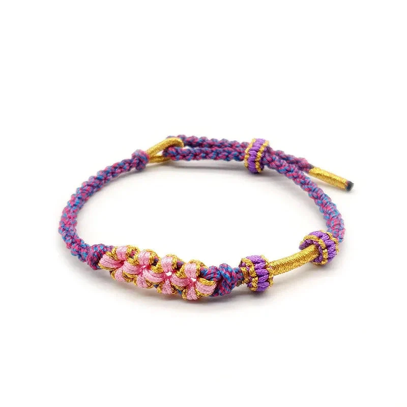 Bracelet Japonais tressé Fleur de pêche - Image 11