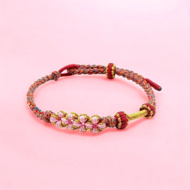 Bracelet Japonais tressé Fleur de pêche - Image 2