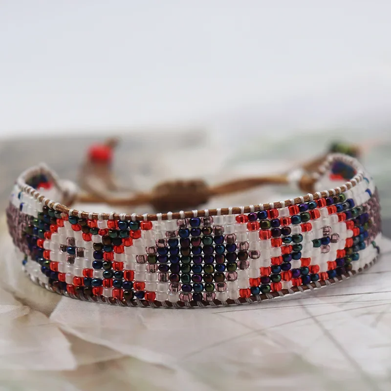 Bracelet Miyuki boho perlé géométriques