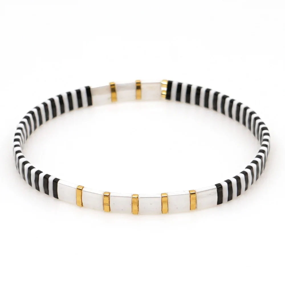 Bracelet Miyuki Tila Or Noir Blanc - Image 6