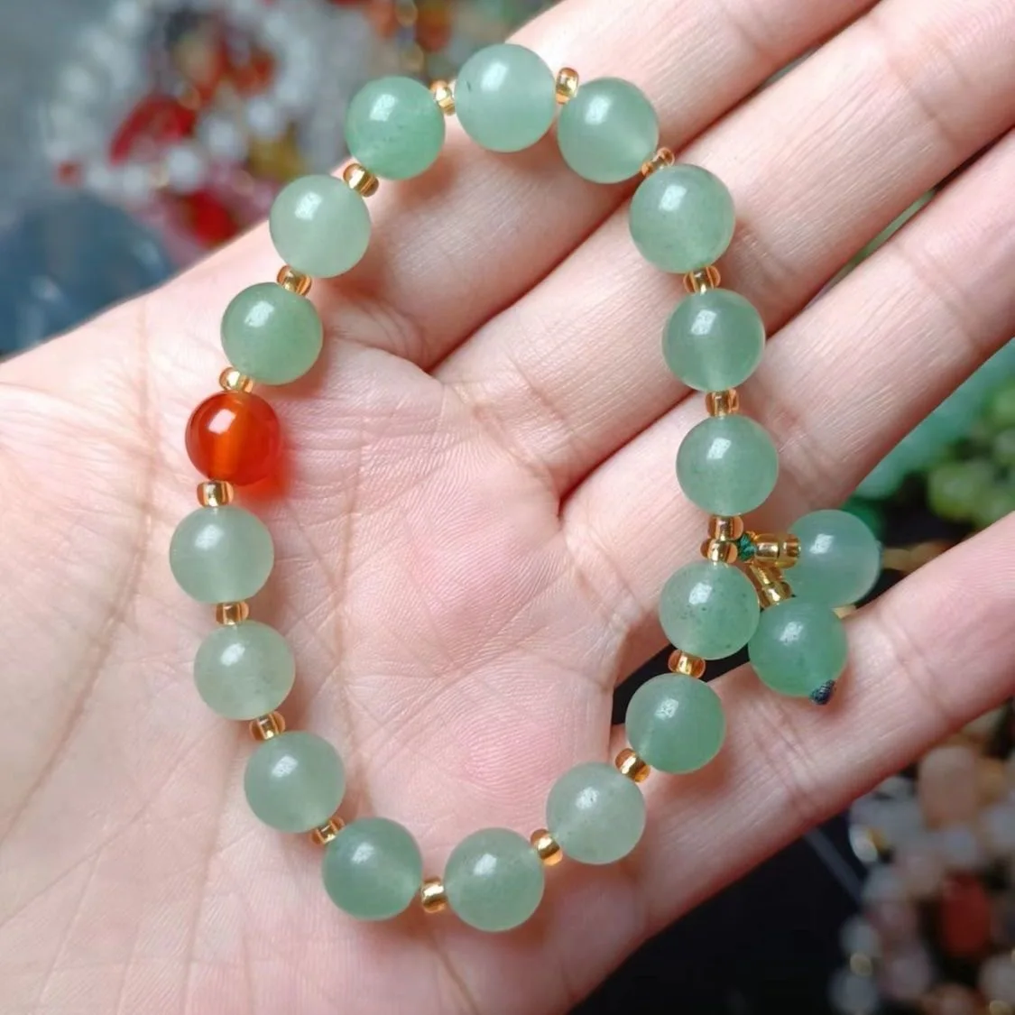 Bracelet perlé de jade Japonais - Image 6