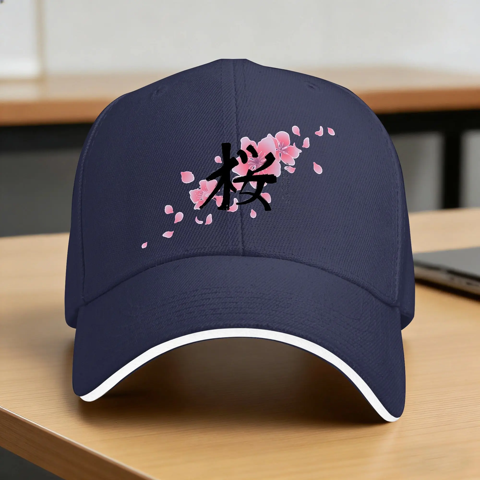 Casquette Japonaise Design Fleurs de Cerisier - Image 2