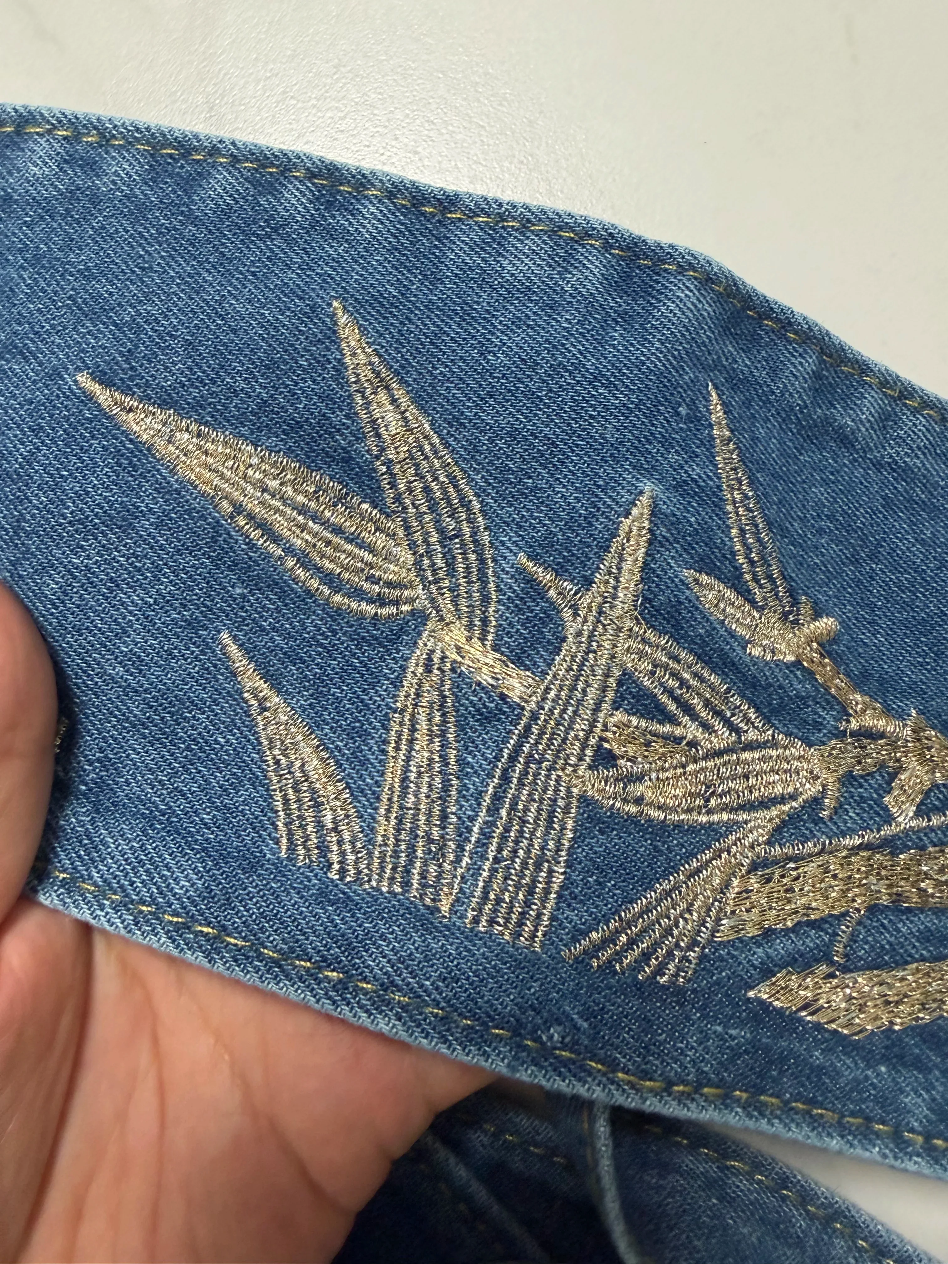 Ceinture Obi Japonaise en Jean Brodé - Image 3