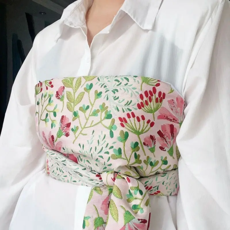 Ceinture obi japonaise fleurie