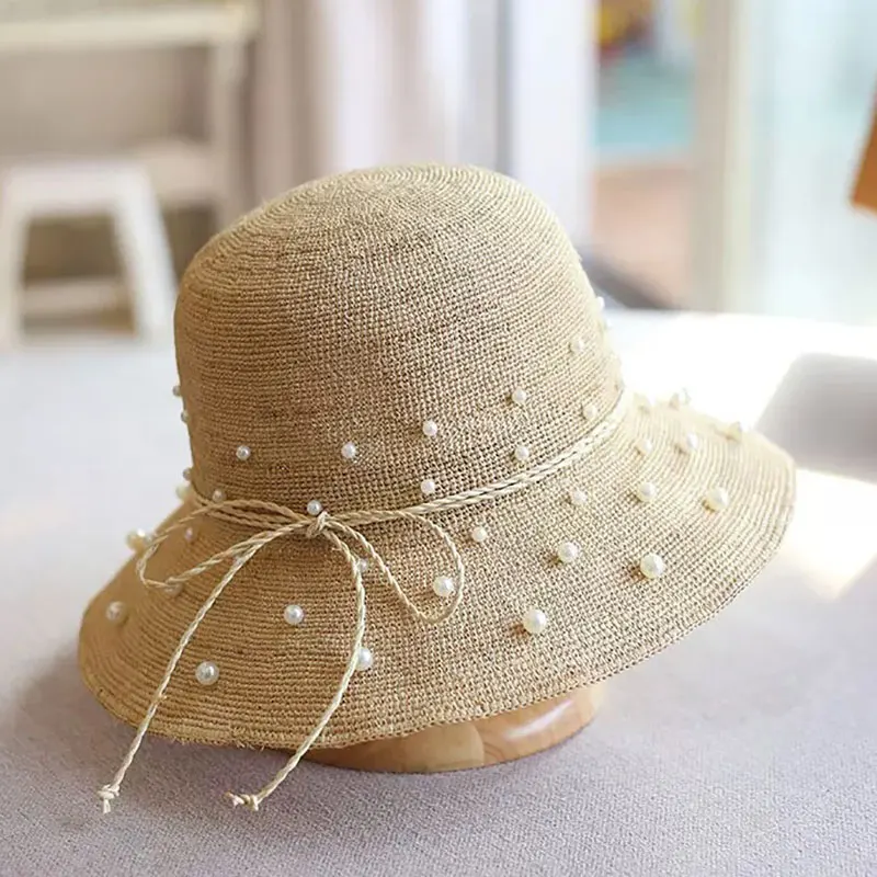 Chapeau de Paille Japonais à Perles - Image 3
