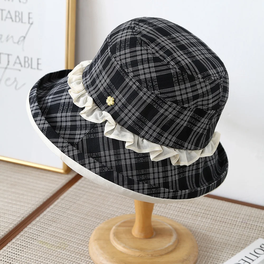 Chapeau Japonais Carreaux Vintage - Image 3