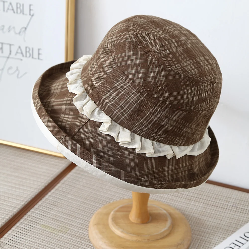 Chapeau Japonais Carreaux Vintage - Image 4