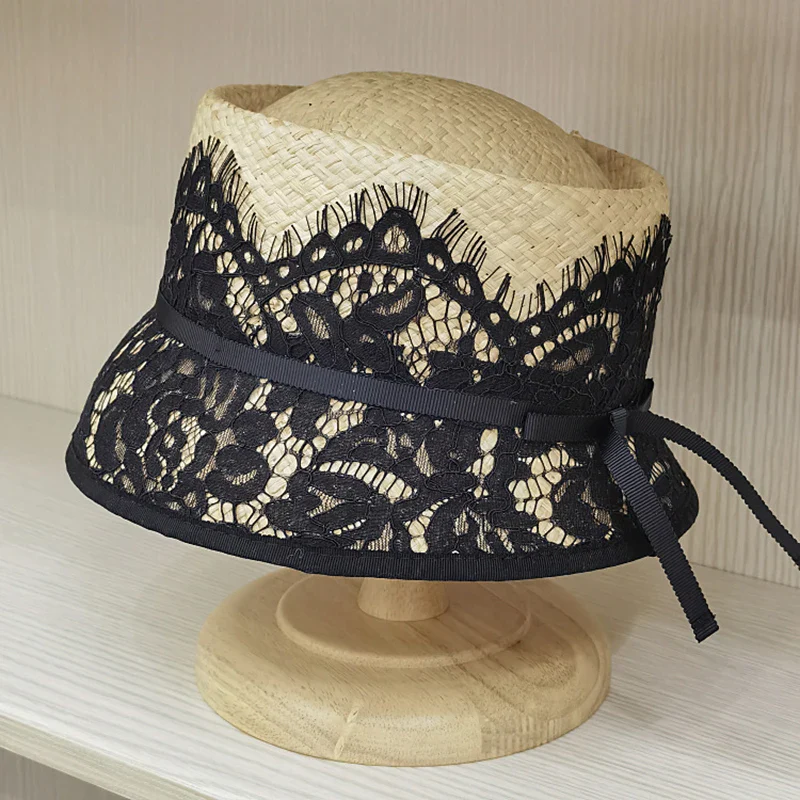 Chapeau Japonais en Raphia à Dentelles - Image 4