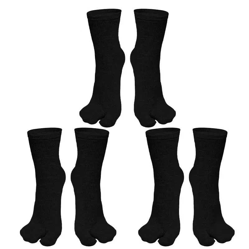 Chaussettes Japonaises Tabi Uni Noir - Image 4