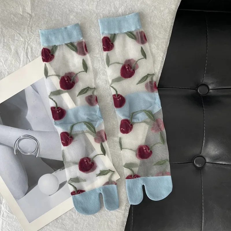 Chaussettes Japonaises Transparentes Cerises - Image 3